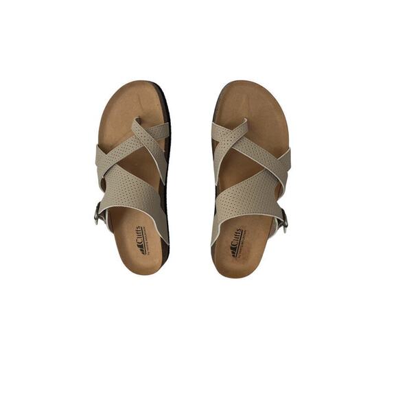 New Cliffs by White Mountain Women’s Tan Comfort slide sandals size 9 1/2 W. - Picture 6 of 10